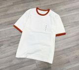  Áo UNIQLO trắng tay cổ viền G1T1 