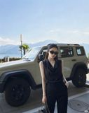  Áo lụa đen, cổ đổ 0908099 G9T1T 