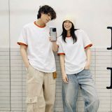  Áo UNIQLO trắng tay cổ viền G1T1 