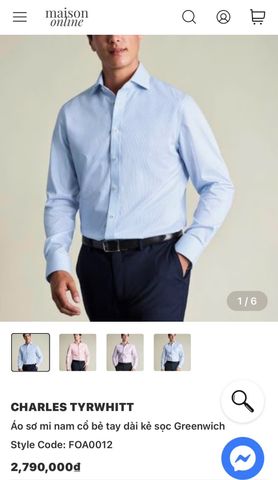  Áo sơ mi nam  Charles G11T1T 