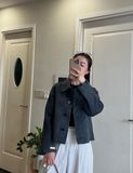  Áo dạ khâu tay trơn màu có cổ 1167022 G11T4 dk 13/3/26 