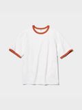  Áo UNIQLO trắng tay cổ viền G1T1 