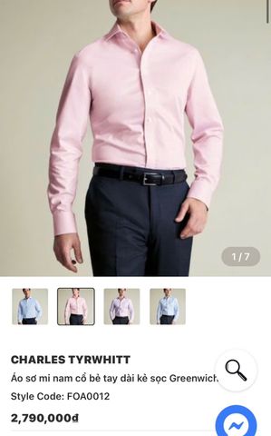  Áo sơ mi nam  Charles G11T1T 