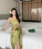  Đầm lụa 2 dây dáng dài 16190012 G11T2P 