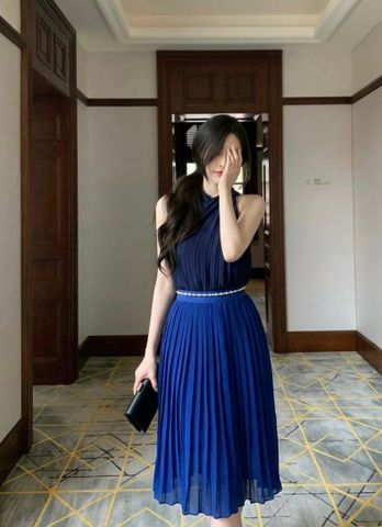  Chân váy xếp ly 1 màu xanh G11T1T 