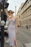  Đầm lụa URBAN OUTFITTER dáng dài 
