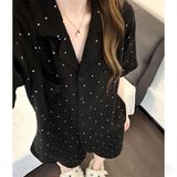  Bộ mặc nhà đen chấm bi hàng order 