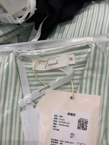  Áo sơ mi kẻ xanh hiệu hãng 0609199 G2T2 