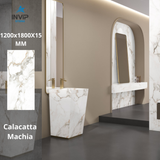 Đá nung kết Calacatta Machia Vân Khói Chỉ Vàng