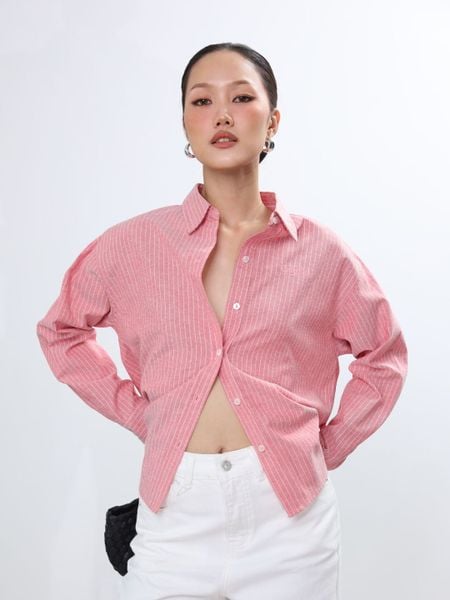 Áo sơ mi kiểu DT 10612253 - Đỏ sọc trắng 1