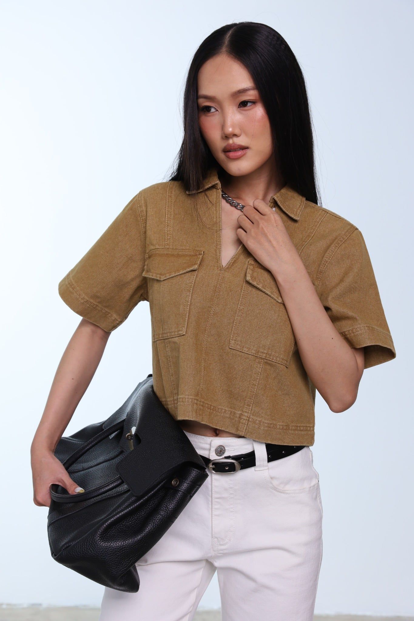 Áo Sơ Mi Kaki Croptop 10611853