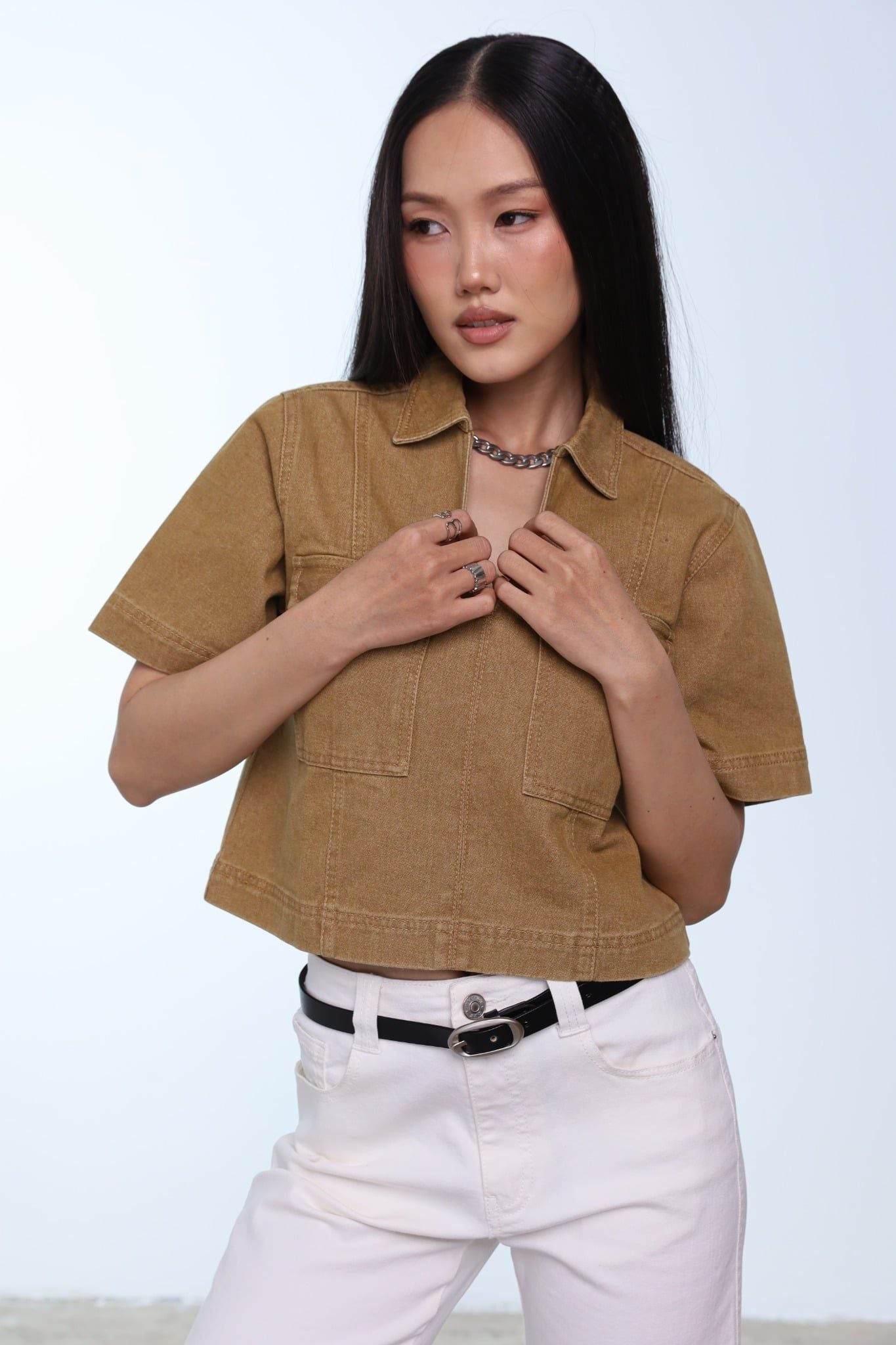 Áo Sơ Mi Kaki Croptop 10611853