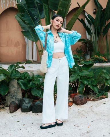 Sơ Mi Form Rộng Linen Họa Tiết 10611915