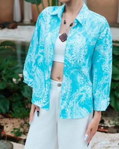 Sơ Mi Form Rộng Linen Họa Tiết 10611915
