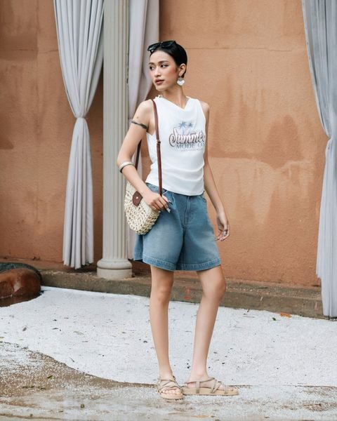 quần jean ngố màu xanh