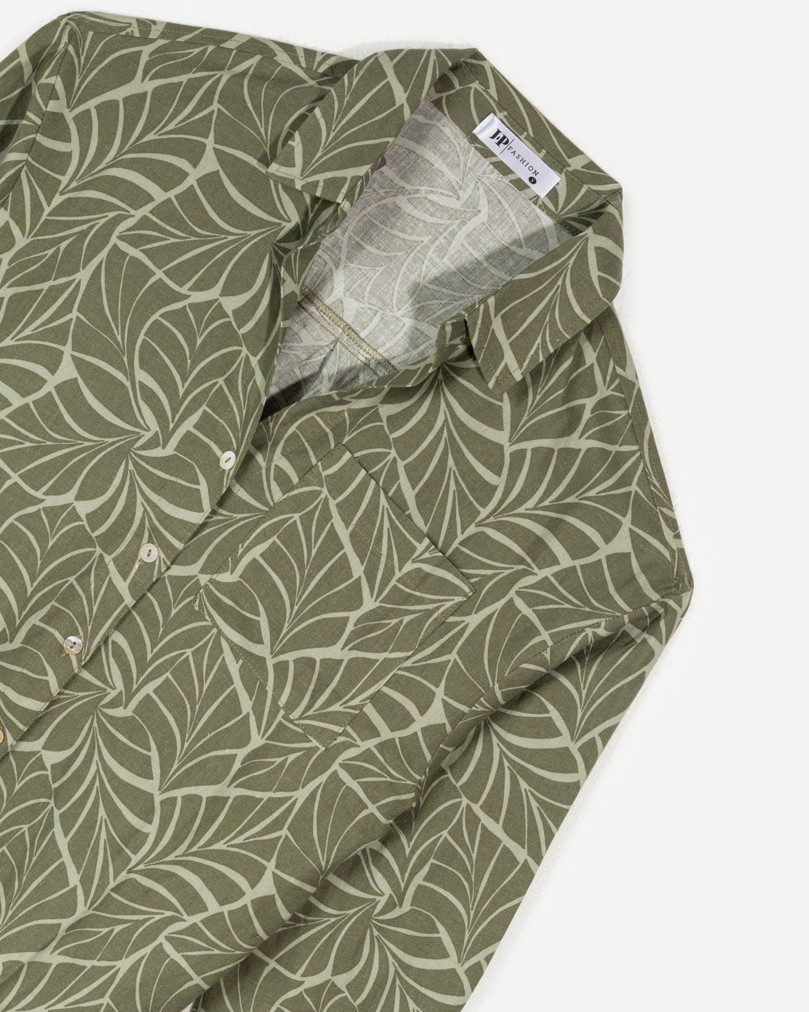 Sơ Mi Form Rộng Linen Họa Tiết 10611915