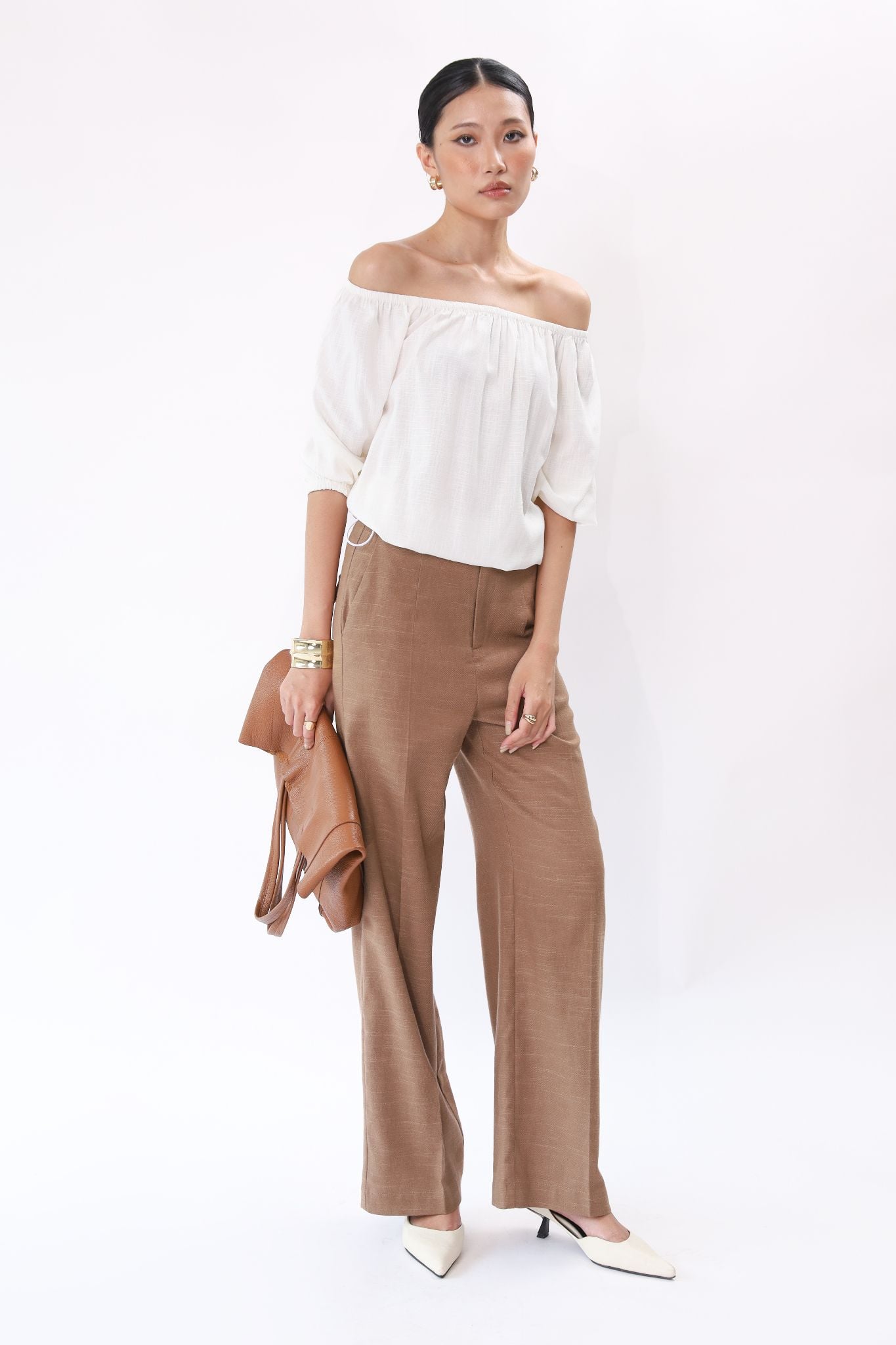 Quần ống suông chất Linen 19012302