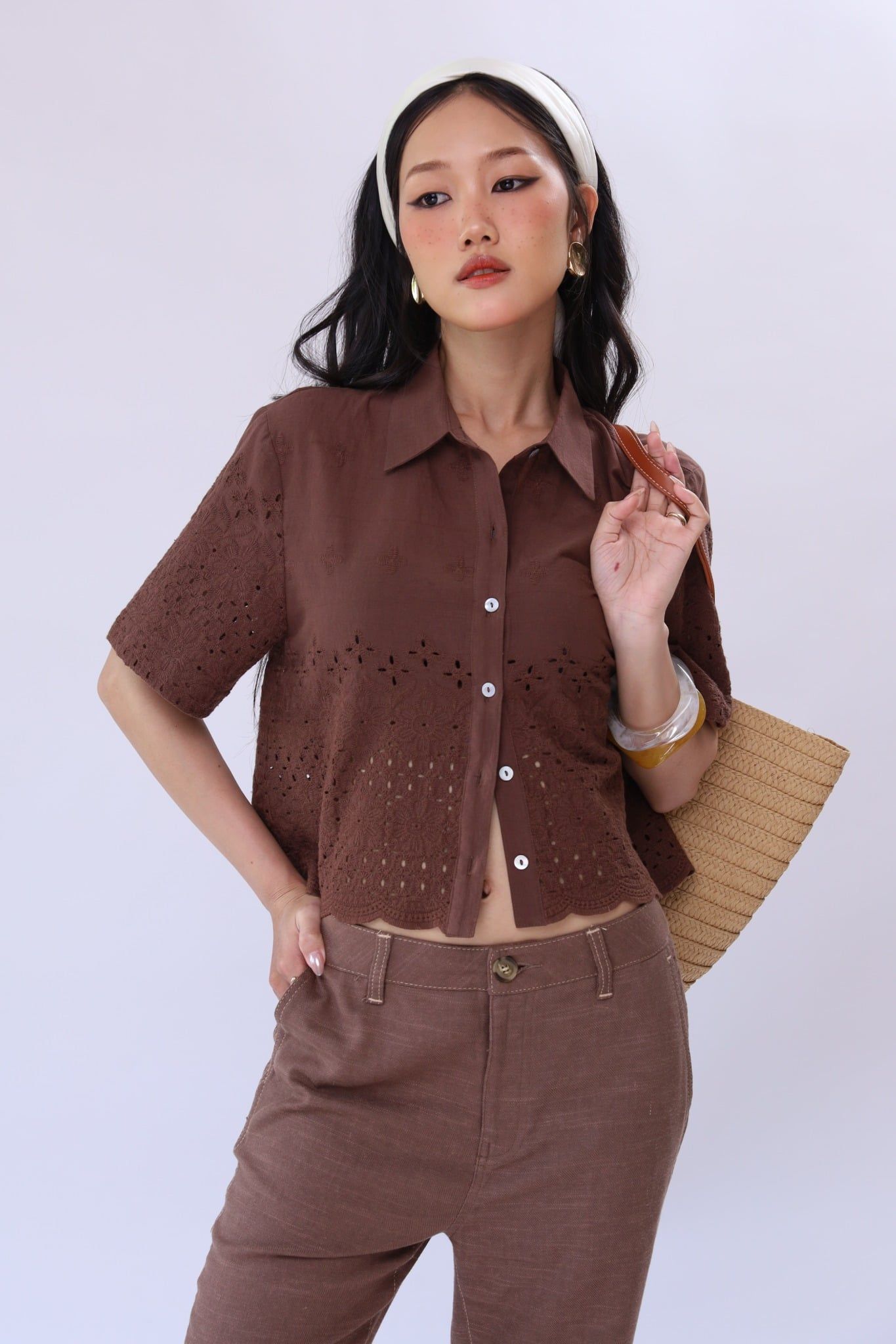 Áo Sơ Mi Kiểu Linen Thêu NT 10612259