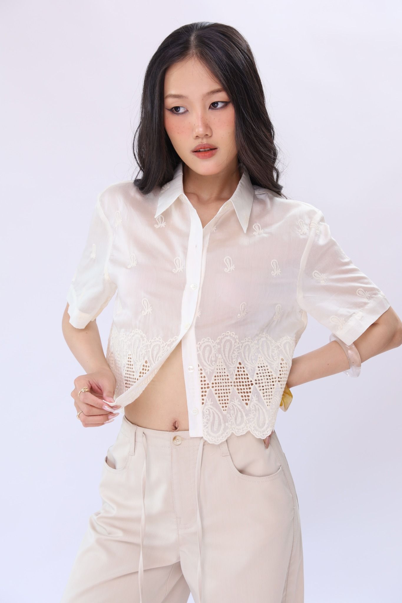 Áo Sơ Mi Kiểu Linen Thêu NT 10612259