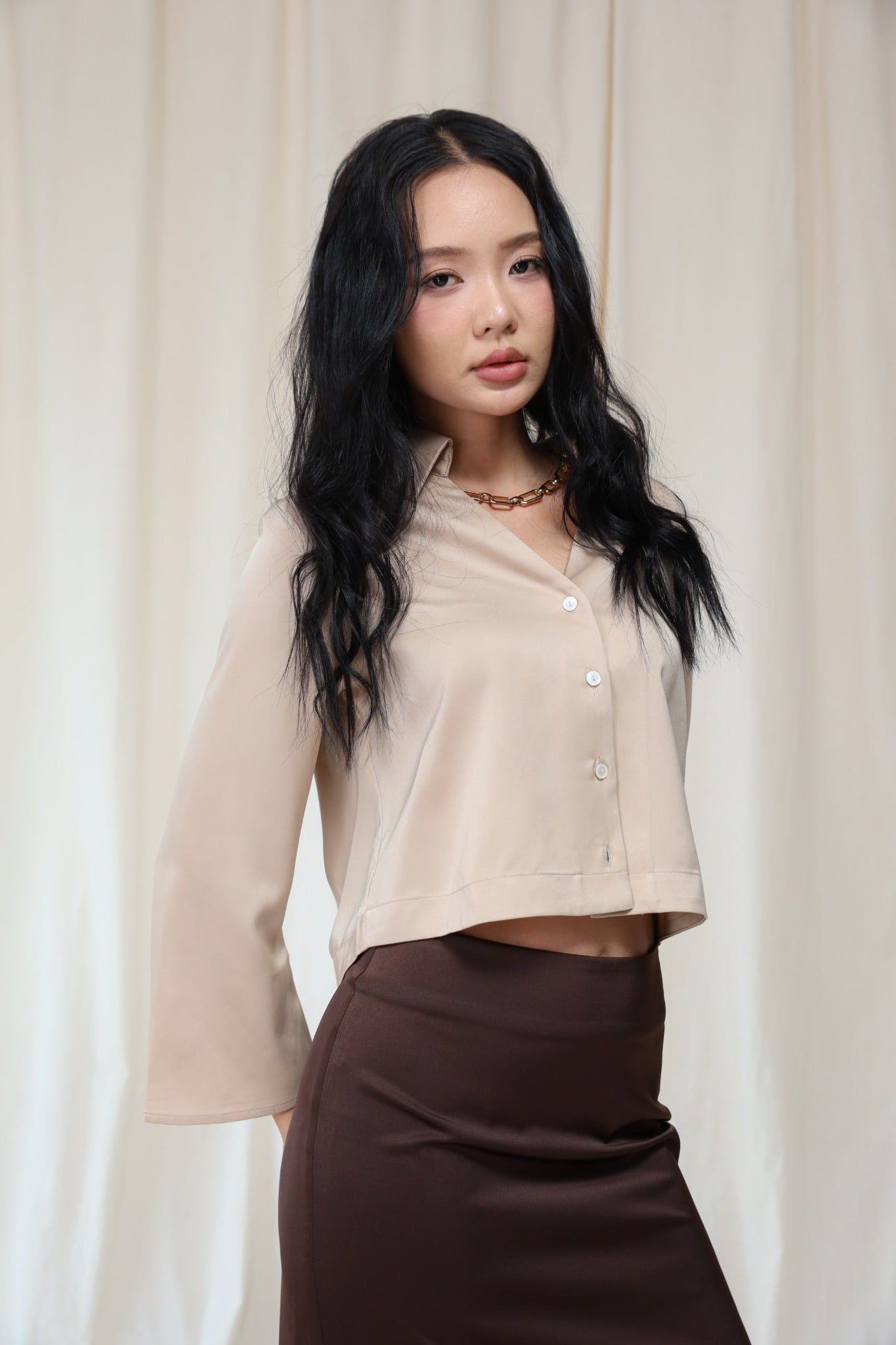 Áo sơ mi croptop kiểu DT 10612181