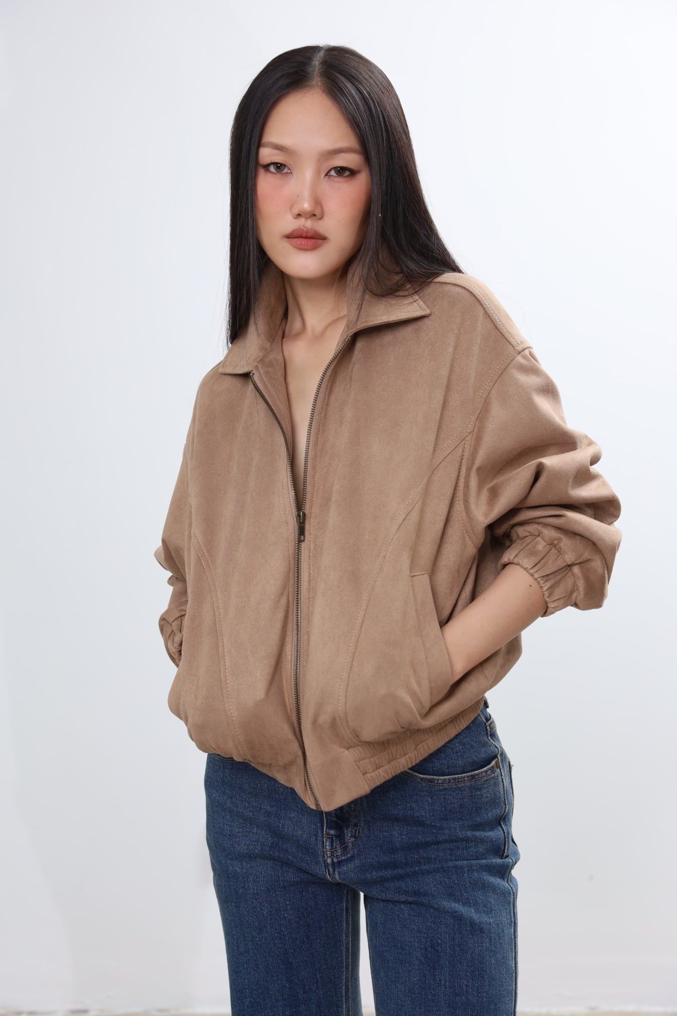 Áo khoác Bomber da lộn J-P Fashion 10712252