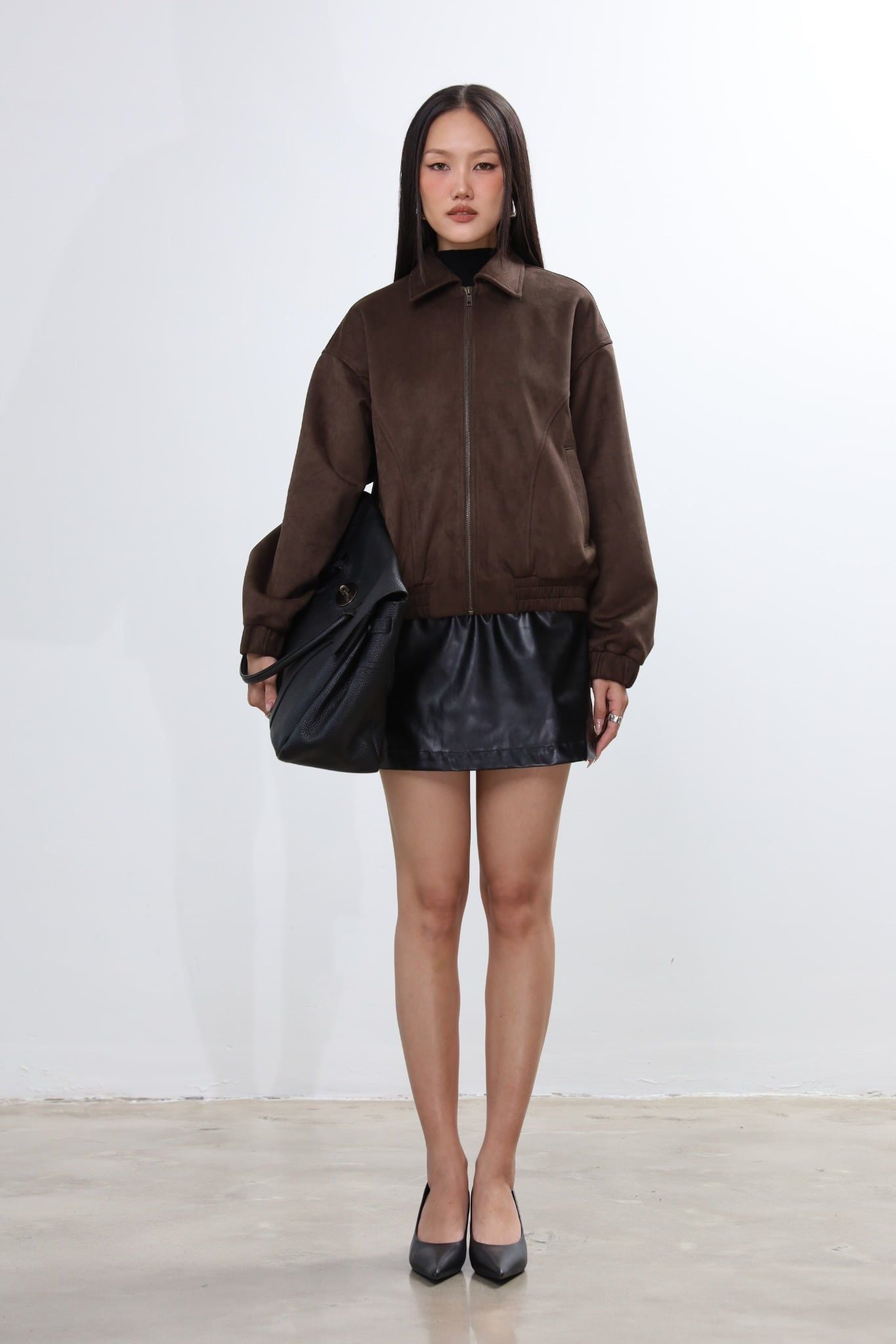 Áo khoác Bomber da lộn J-P Fashion 10712252