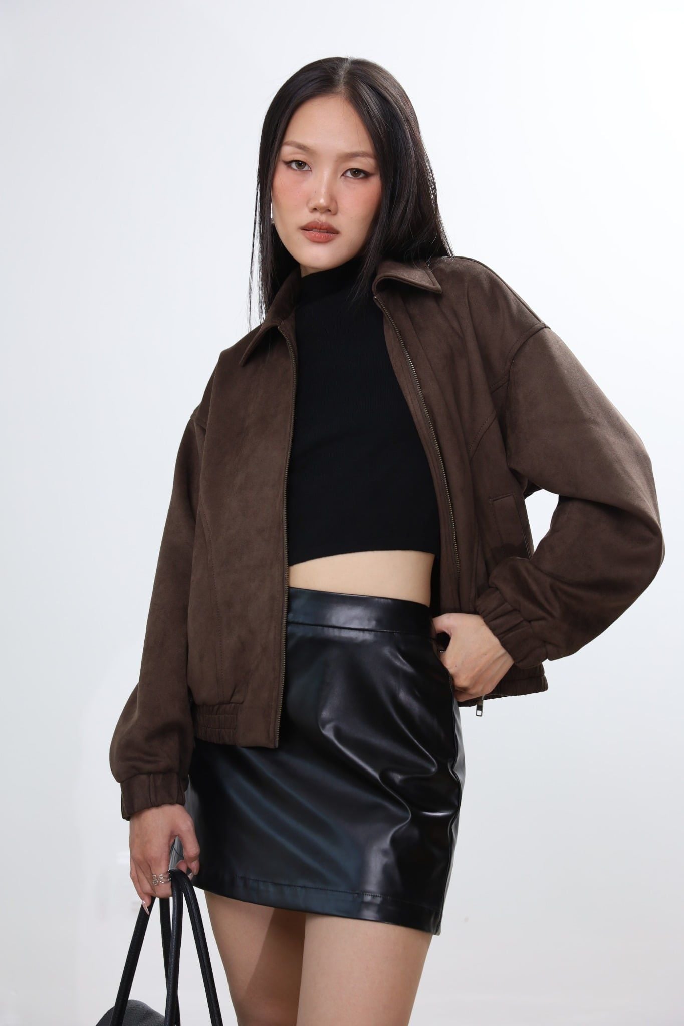 Áo khoác Bomber da lộn J-P Fashion 10712252
