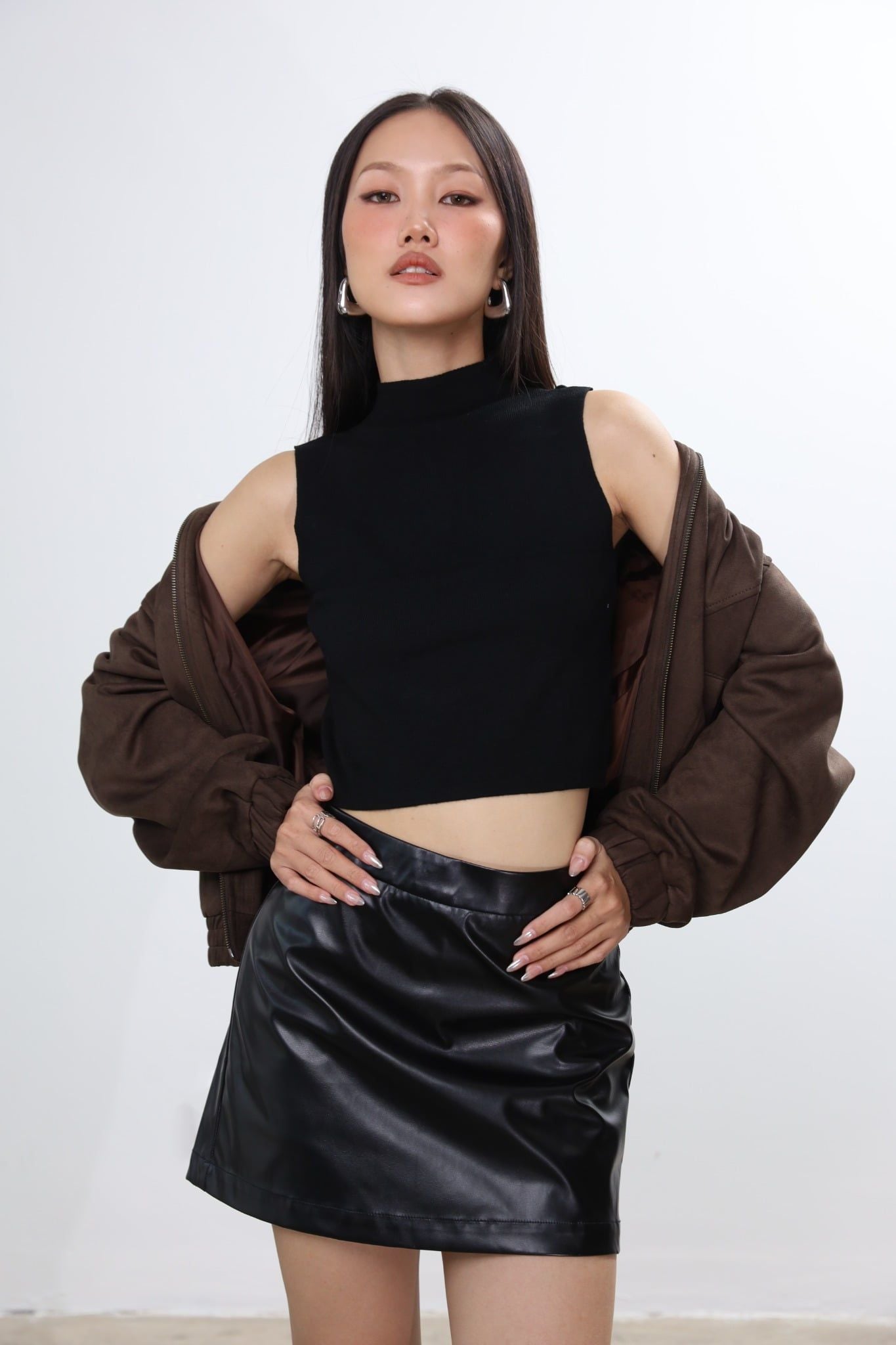 Áo khoác Bomber da lộn J-P Fashion 10712252