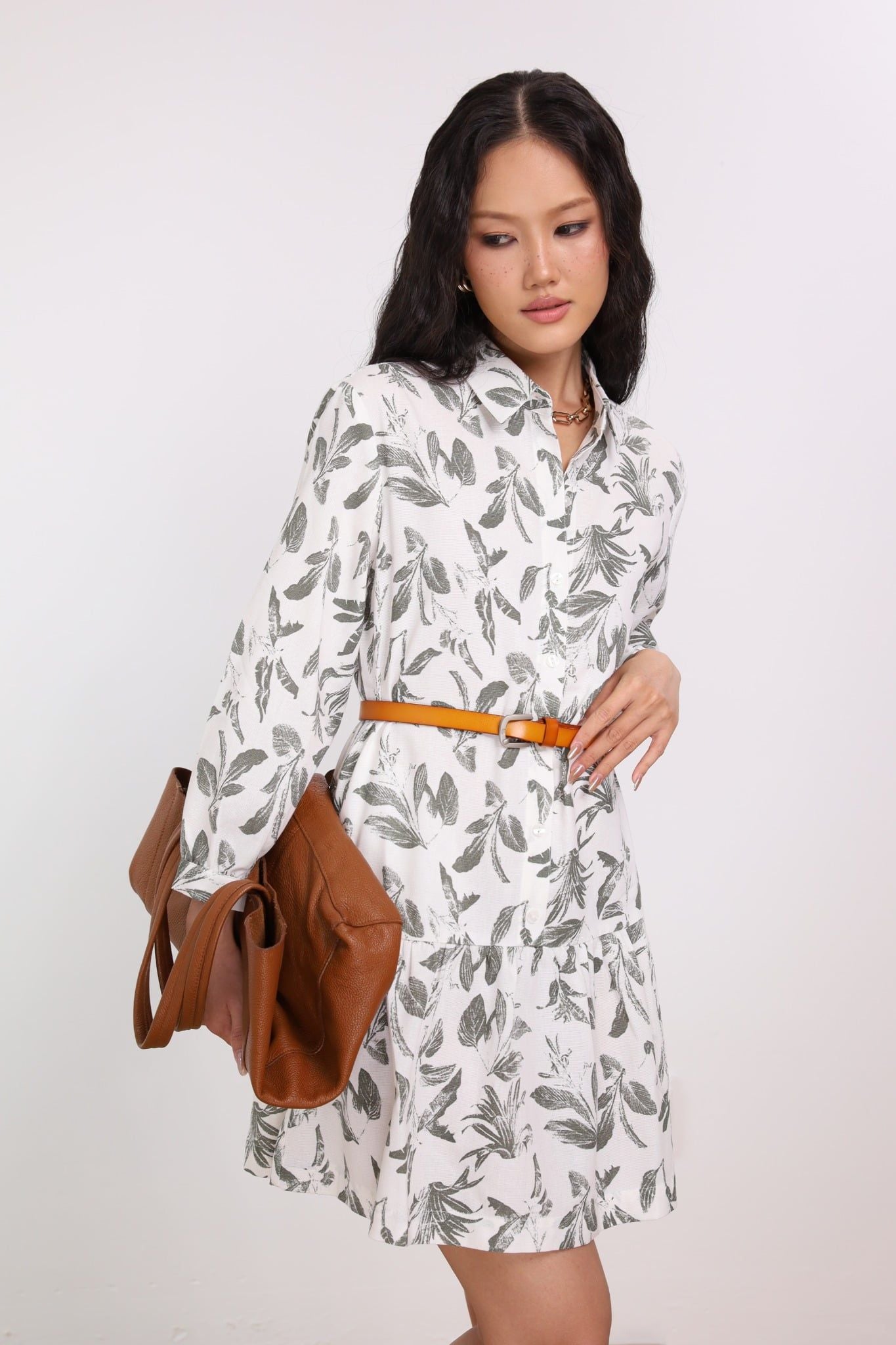 Đầm Sơ Mi Linen Dài Tay 11012142
