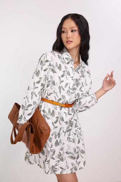 Đầm Sơ Mi Linen Dài Tay 11012142