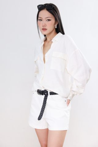 Áo Sơ Mi Linen Phối Túi DT 10612281