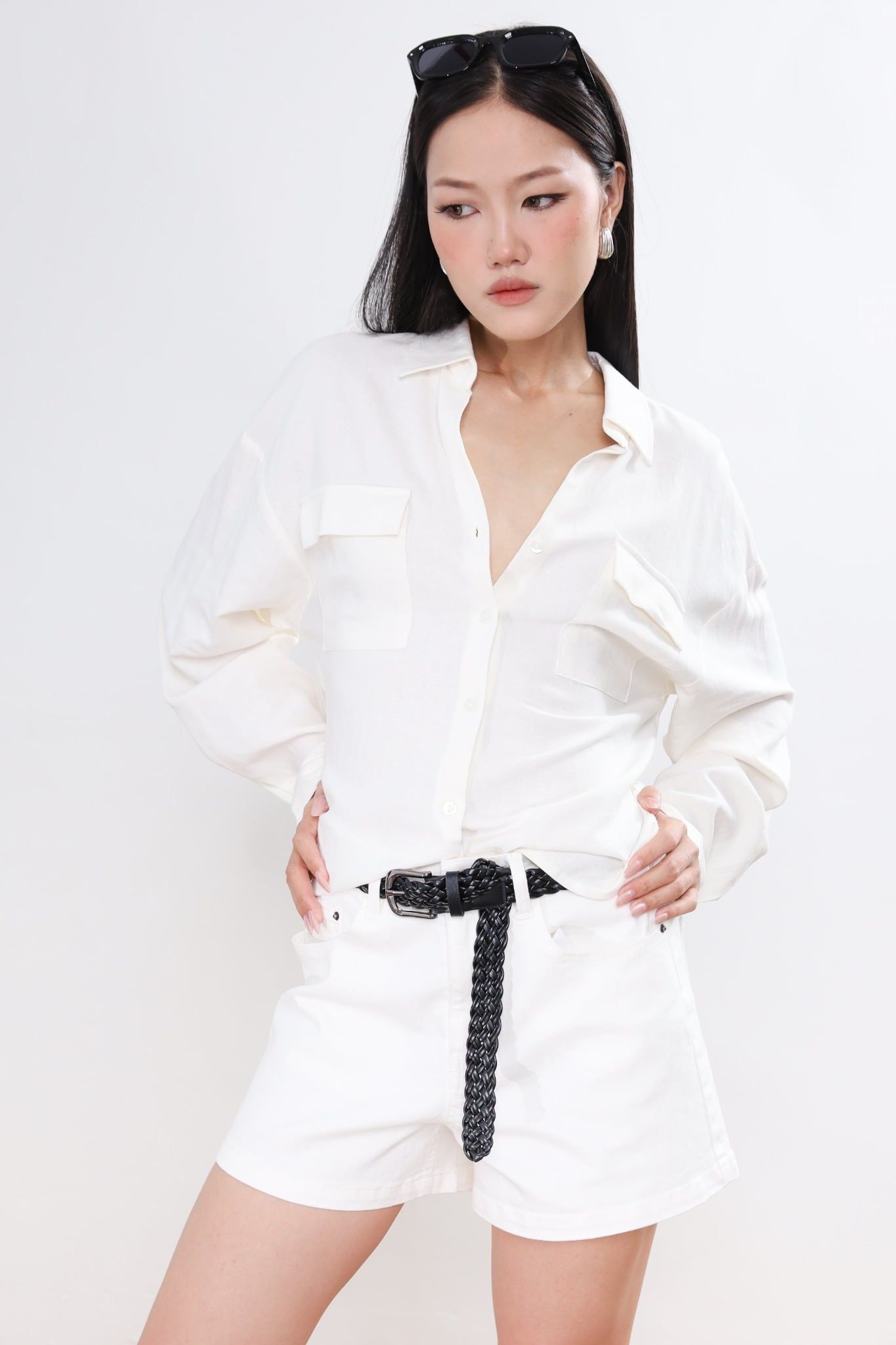 Áo Sơ Mi Linen Phối Túi DT 10612281