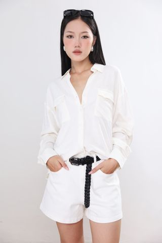 Áo Sơ Mi Linen Phối Túi DT 10612281
