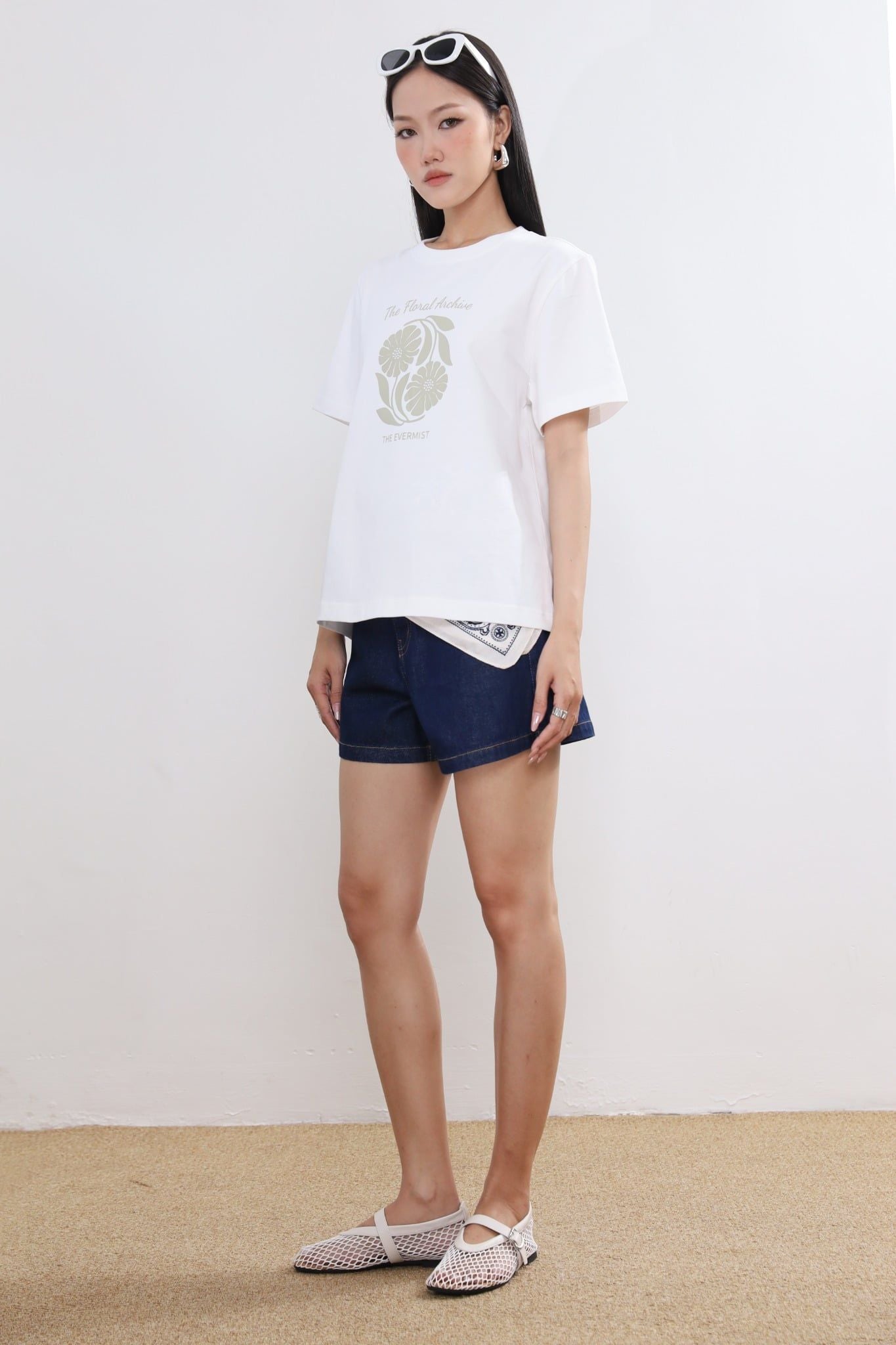 Quần Short Jean Lưng Cao 15012301