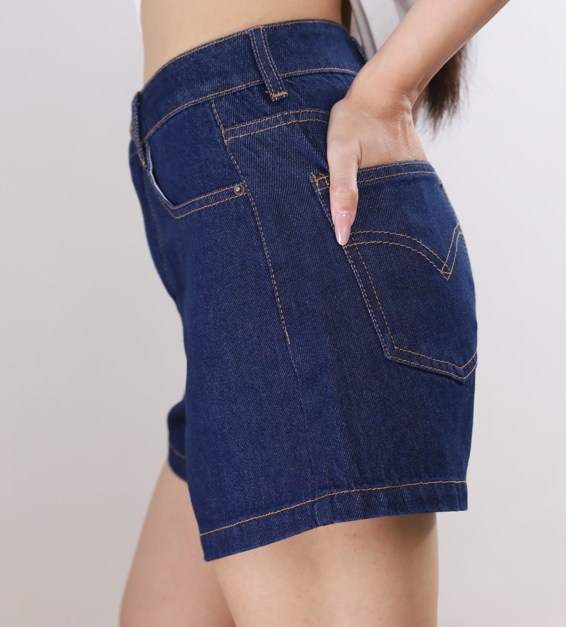 Quần Short Jean Lưng Cao 15012301