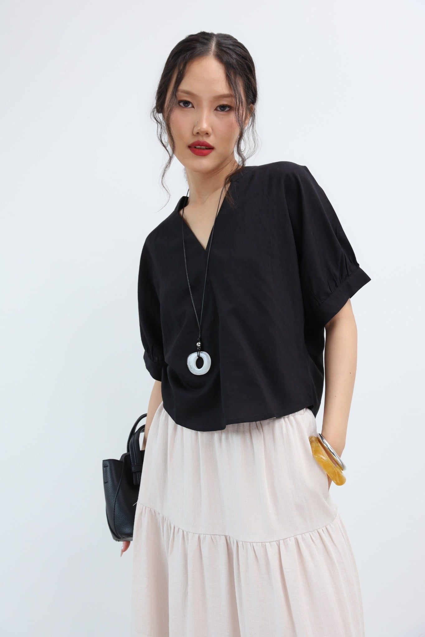 Áo Kiểu Cổ V Linen NT J-P Fashion 10612206