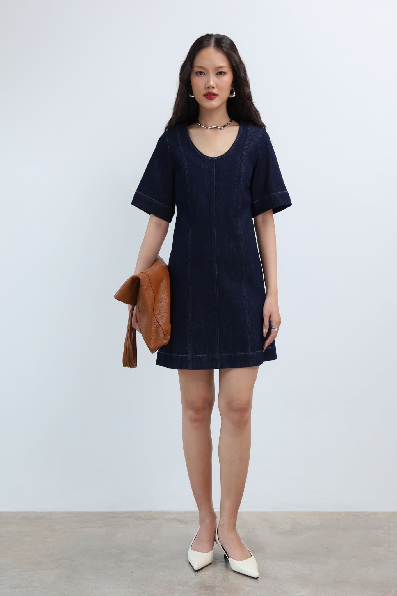 Đầm Jean Tay Ngắn 11012187