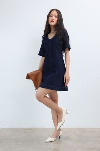 Đầm Jean Tay Ngắn 11012187