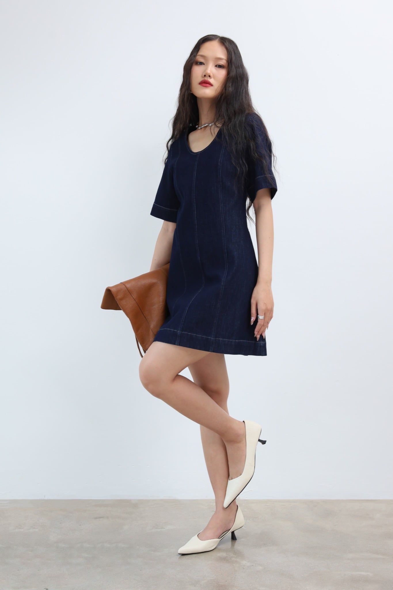 Đầm Jean Tay Ngắn 11012187