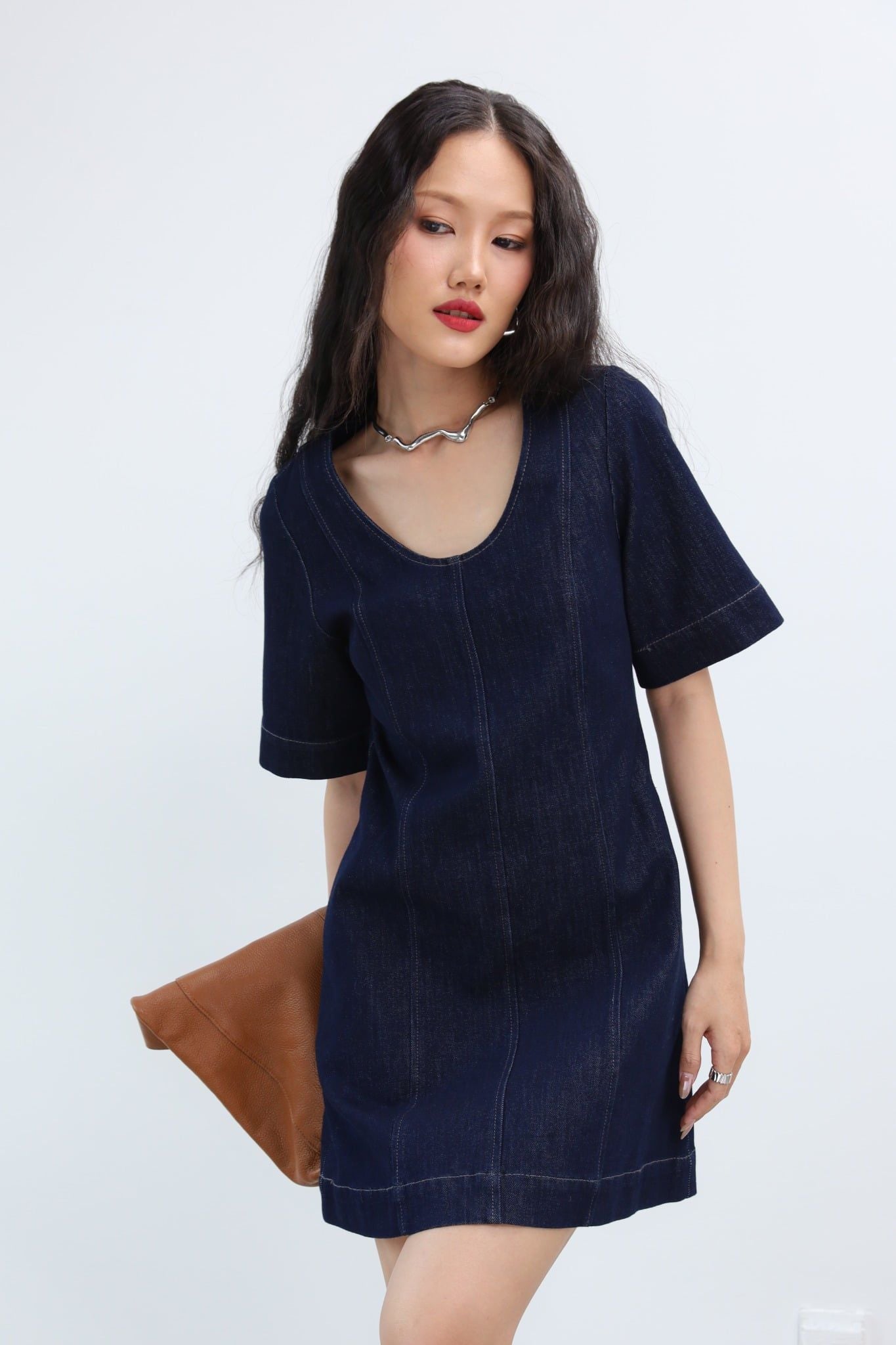 Đầm Jean Tay Ngắn 11012187