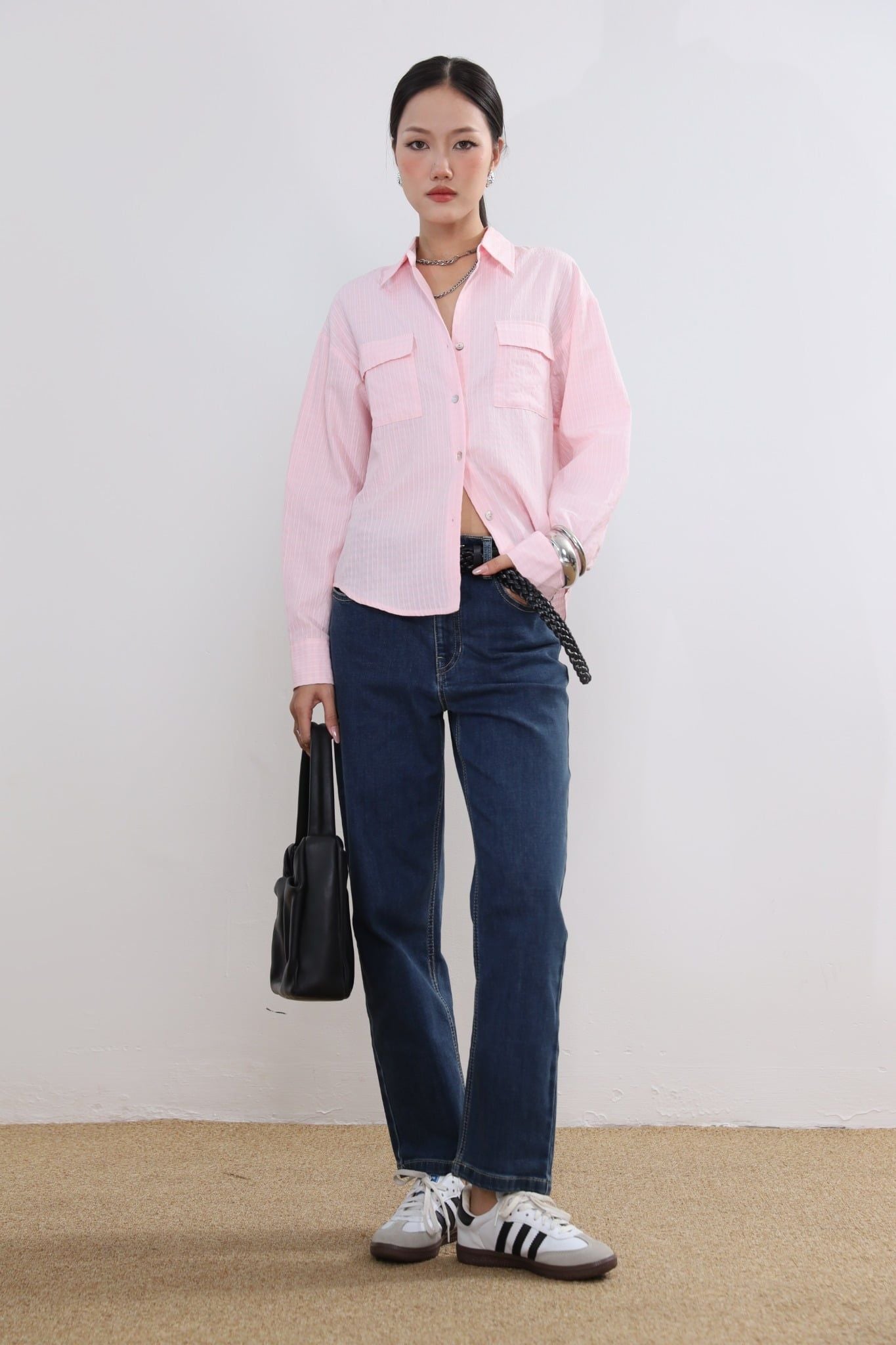 Áo Sơ Mi Linen Phối Túi DT 10612281