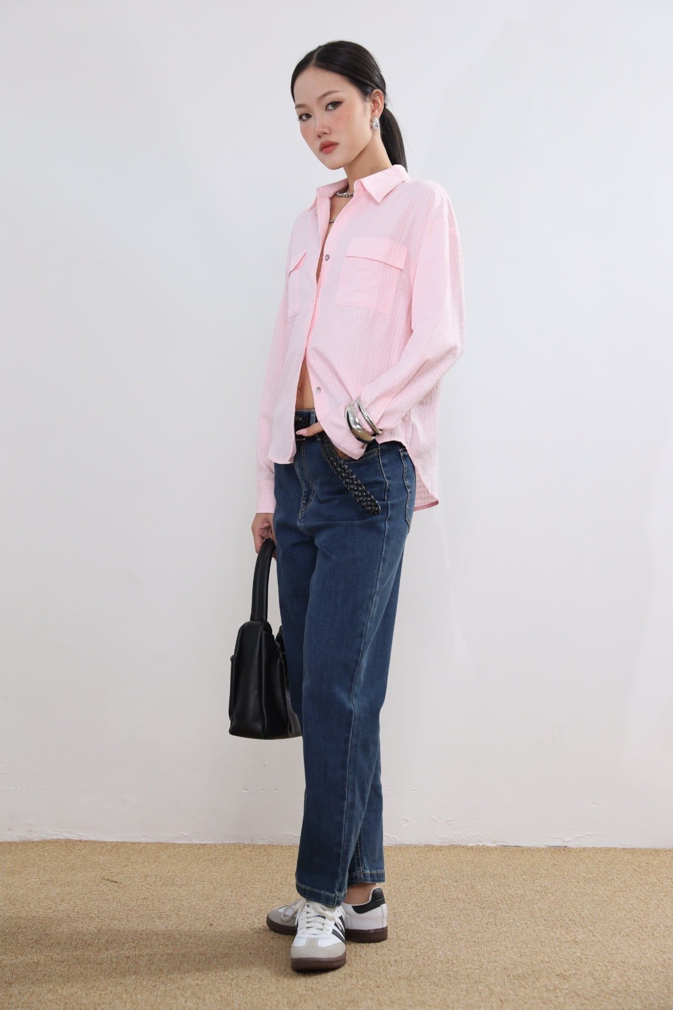 Áo Sơ Mi Linen Phối Túi DT 10612281
