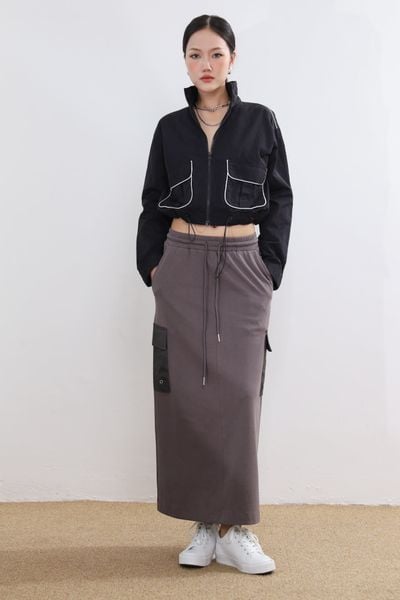Khoác Dù Croptop Phối Túi 10710757