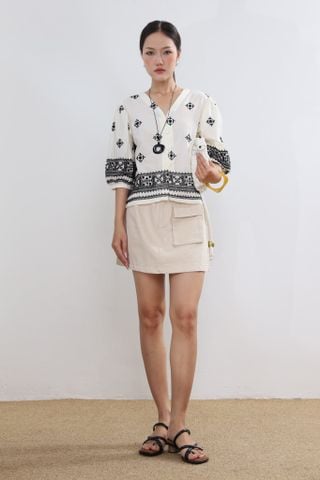 Áo Sơ Mi Linen Tay Lở Cổ V 10612300