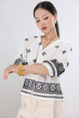 Áo Sơ Mi Linen Tay Lở Cổ V 10612300