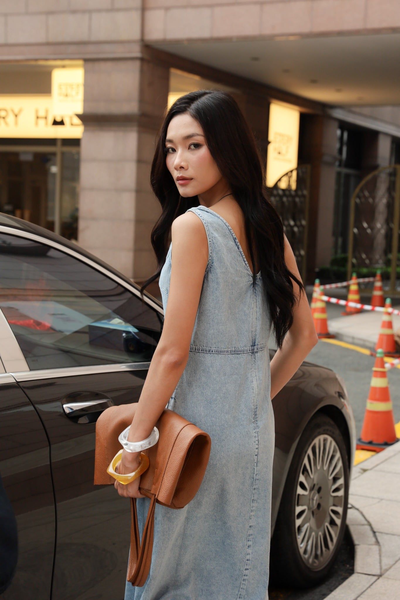 Đầm Jean Cổ V 11012219