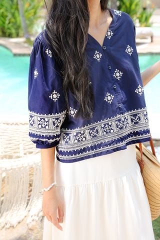 Áo Sơ Mi Linen Tay Lở Cổ V 10612300