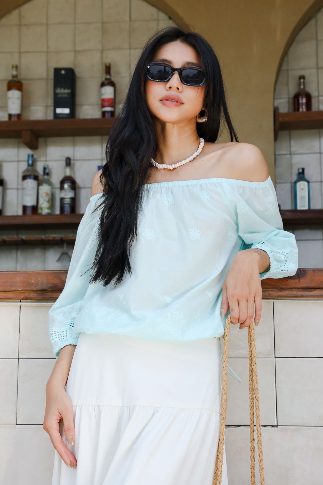 Áo sơ mi kiểu tay lỡ 10612313
