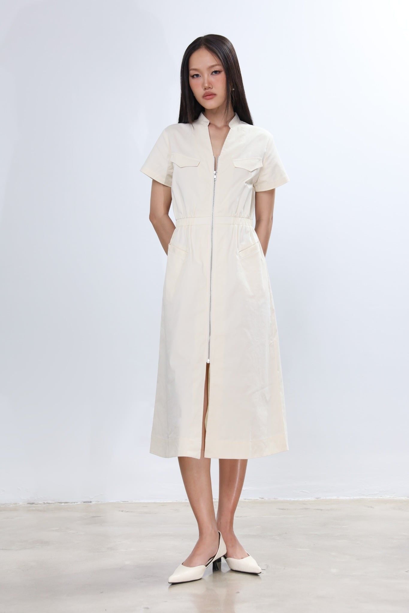 Đầm Kiểu Tay Ngắn Khóa Kéo 11012275