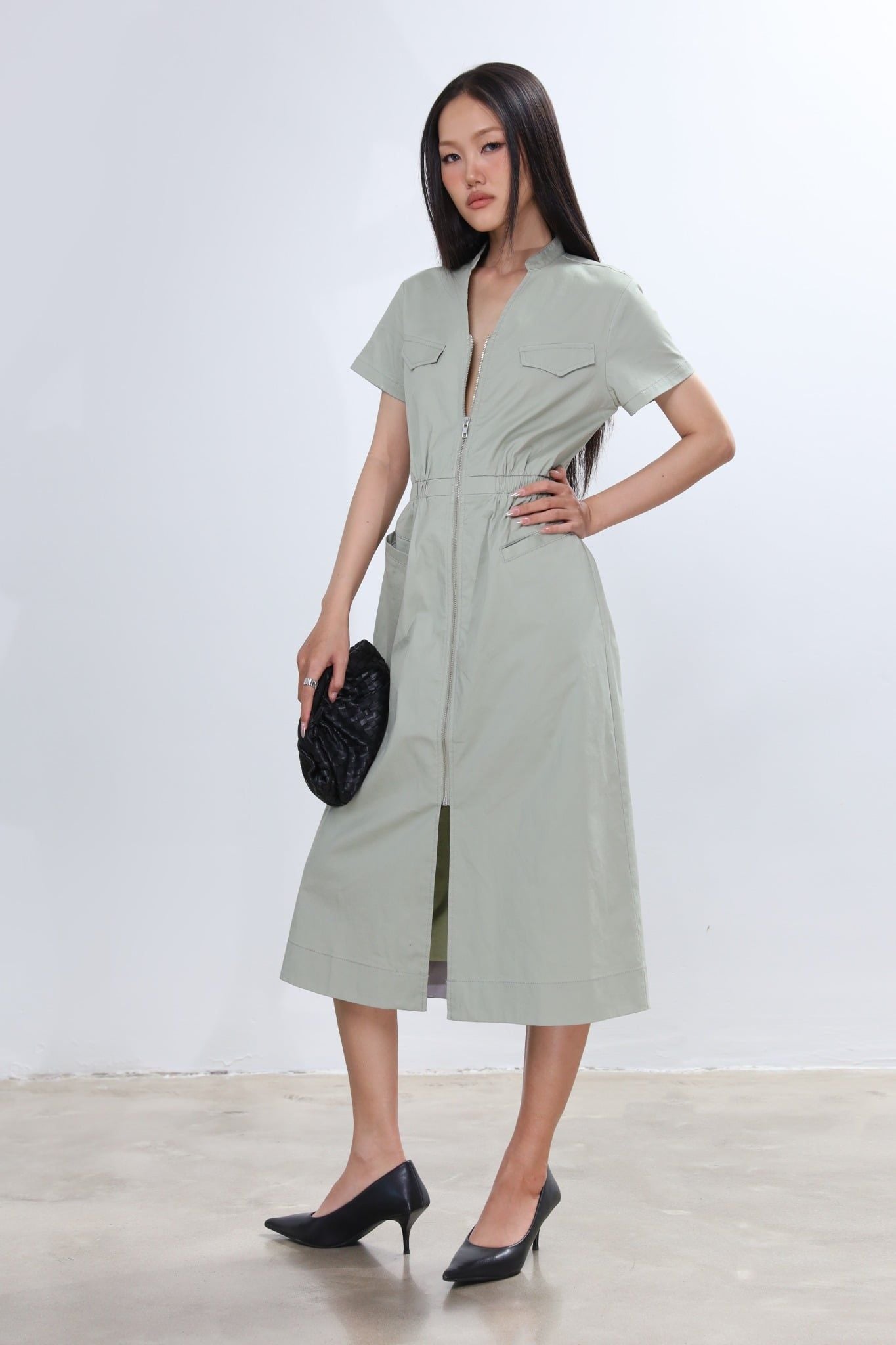 Đầm Kiểu Tay Ngắn Khóa Kéo 11012275